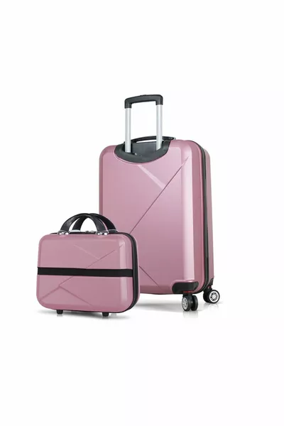 Diamond Abs кабина и комплект куфари от розово злато Diamond Abs и Makeup Boy от розово злато от 2 части