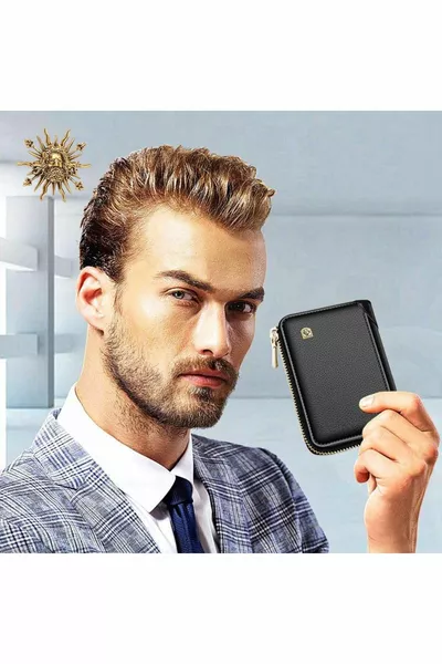 موليناري محفظة جلدية أصلية أكورديون للرجال من موليناري - حامل بطاقة رجالي