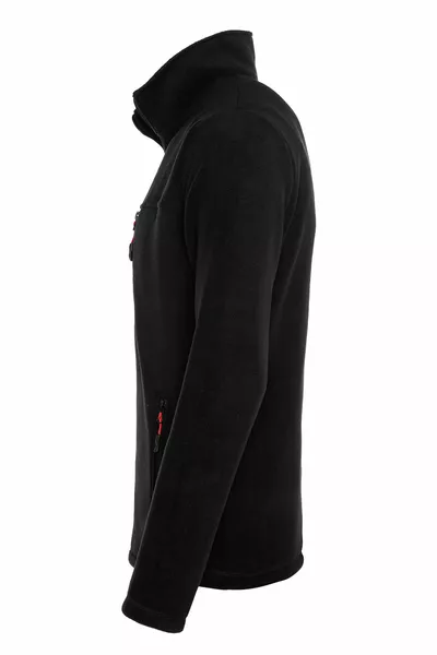 Men's Full Zipper 3 Pockets Black Fleece