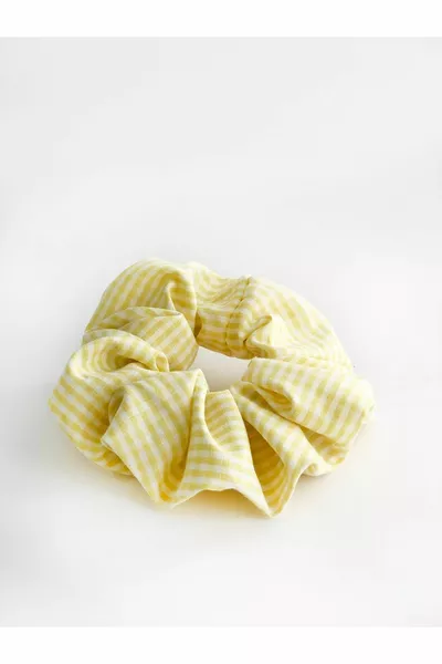 طقم مشبك سكرانشي منقوش من Gingham بألوان مختلفة