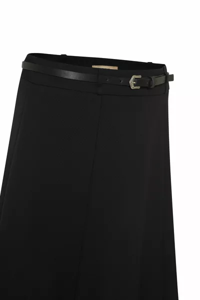 Belt Detailed Comfortable Cut Skirt