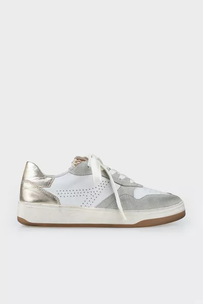 Gold Leather Women's Sneakers