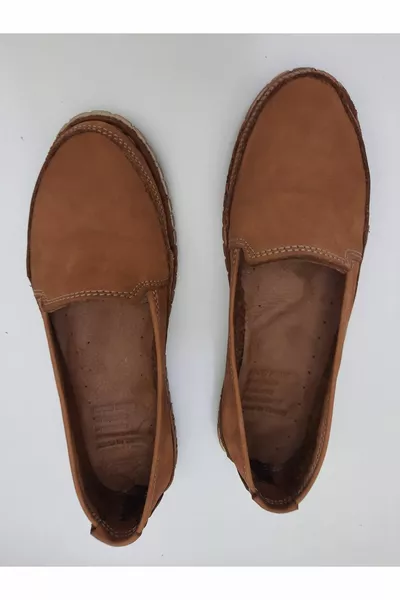 % Vera Pelle e Fatto a Mano, colore marrone chiaro modello Casual Ballerine