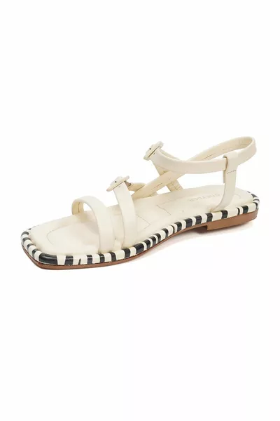 Women's Beige Genuine Leather Sandals 