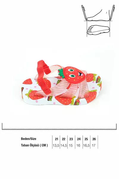 Sommer Erdbeer Gemustert Nass Geeignet Mädchen Hausschuhe Sandalen