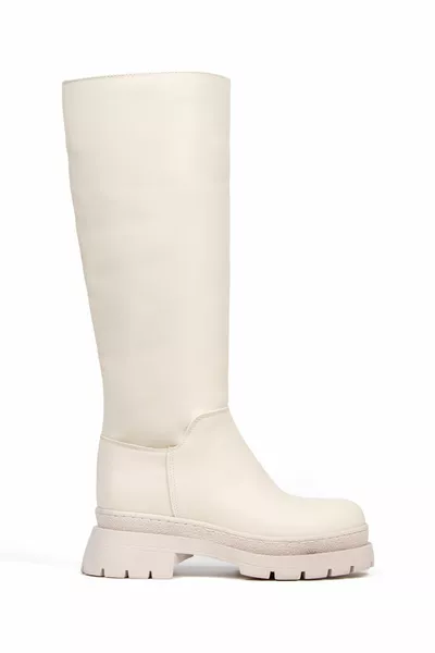 -BJ المرأة البيج سميكة وحيد طويل التمهيد وpostel