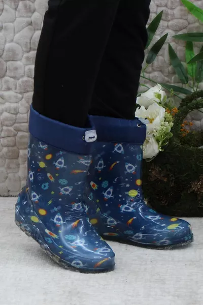  أفخم ماء الأولاد أحذية المطر الثلجي مع الأزرق داخل