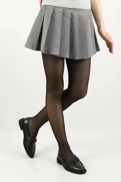 أسود الجبهة جلد طبيعي جولة اصبع القدم المتسكع مشبك المرأة أحذية عارضة 