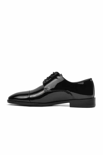  Schwarze Lackleder Echtleder Herren Classic Schuhe