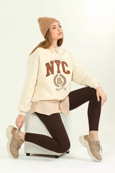 Темно-коричневый Завышенная талия, Корверный, Аккуратный Интерлок Талия Эластичные Трикотажные Леггинсы