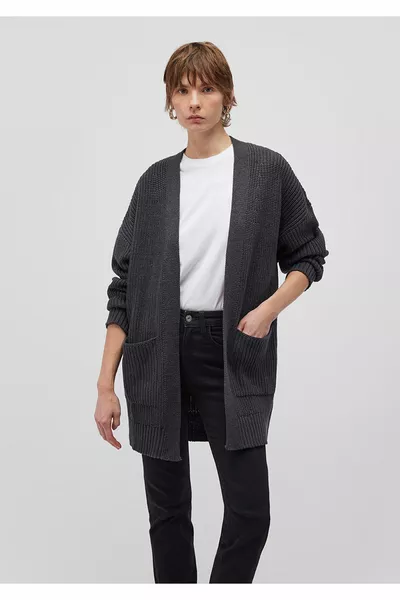 Cardigan Long Gris Oversize / Coupe Large 