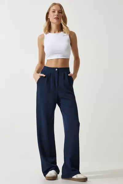 Pantaloni da donna in lycra casual palazzo 