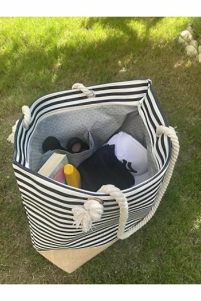 Дамска плажна чанта с мека дръжка