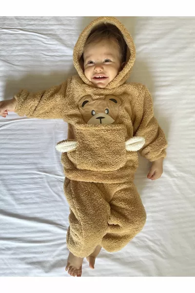 الشتاء أفخم Welsoft جيب مقنعين مجموعة الطفل