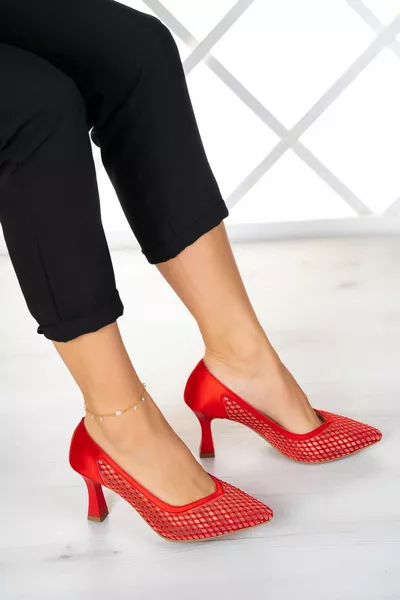 كلارا فساتين سهرة من حجر الساتان الأحمر 7 سم.