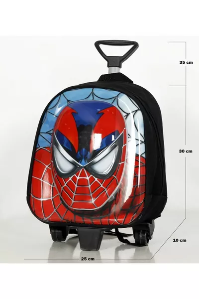 Spider Man Мъжка раничка с колела/на колелца за училище /Раница за детска градина и ясла (ВИЖТЕ РАЗМЕРИТЕ)