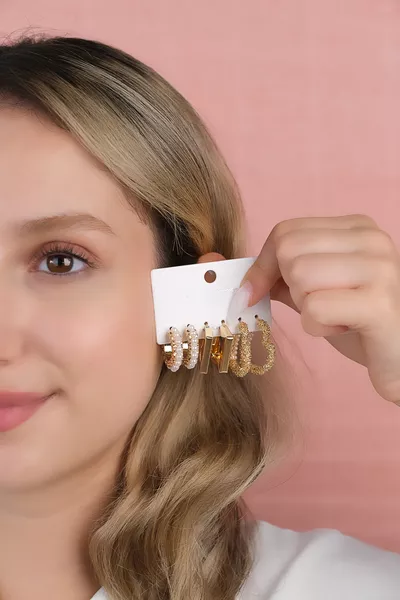 Женские серьги из стали 6 шт. (Будет отправлен самый похожий вариант)