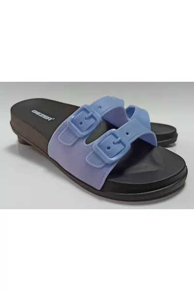 Blue Anatomical Sole Soft Plastic Extra Light Women's Pool, Sea, Beach, Home and Street Slippers EVA