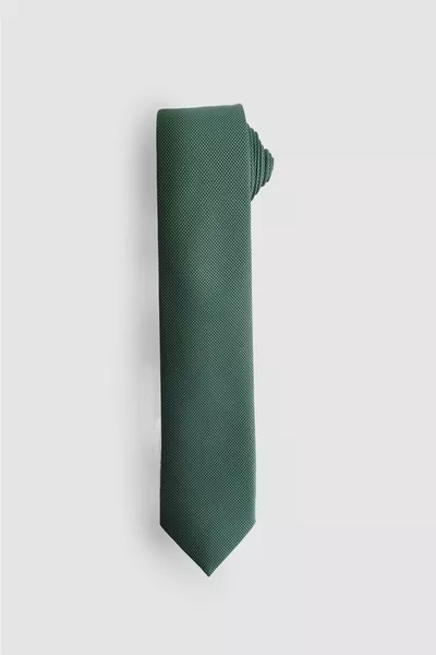 Plain Green Pocket Square Men's Tie