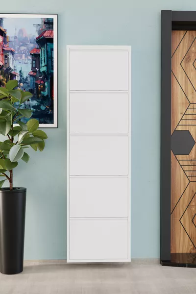 حذاء معدني أبيض بخمس أبواب