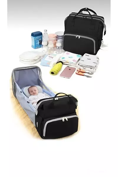 Insulated Compartment Mom and Baby Care Backpack Black