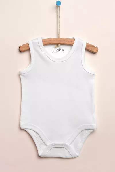 % Organic Cotton 5-Pack White Baby Tank Top Bodysuits