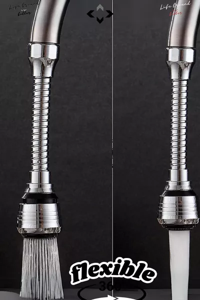 Игровая насадка для крана с двумя функциями, регулируемая, турбо, гибкая, аэратор, хром, пластик