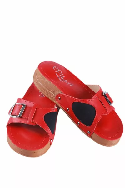 Women's Red Fully Orthopedic Daily Epin Heel Spur Slippers