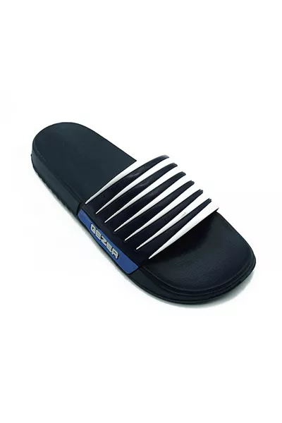 Chaussures de bain de luxe pour hommes bleu marine et blanc pour piscine et plage 