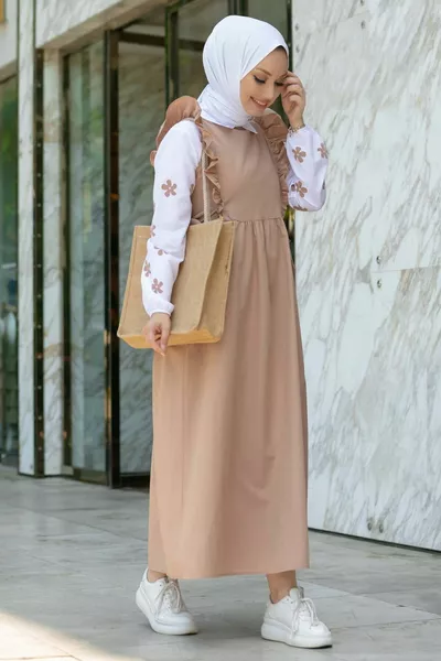 -Норковое платье-рубашка