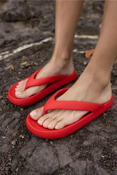 صندل لامبو يوني سكس أحمر بإصبع EVA يومي شاطئي بلس