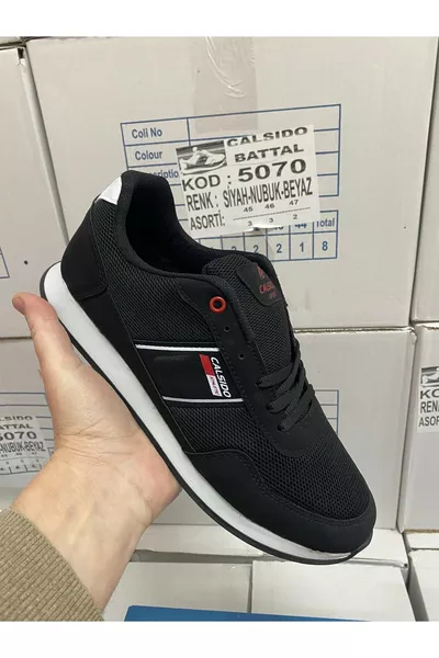 حذاء رياضي مريح يومي بأربطة وتهوية وأرثوبيدي