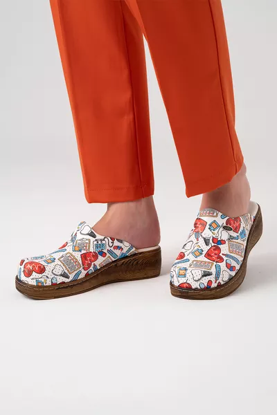 شبشب نسائي كلاسيكي فيفاكولور نبض القلب، حذاء طبي تقويمي للأطباء والممرضات والمستشفيات