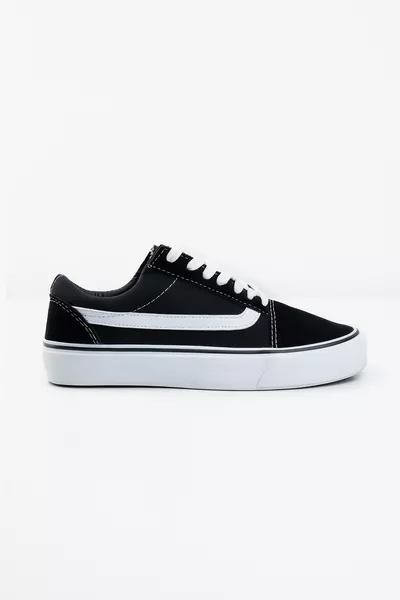Chaussures de sport unisexes en suède noir et blanc Old Skool pour femmes / hommes