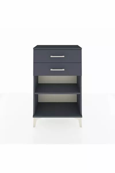 أرجس كومودين ذو رف واحد ودرجين - أنثراسيت