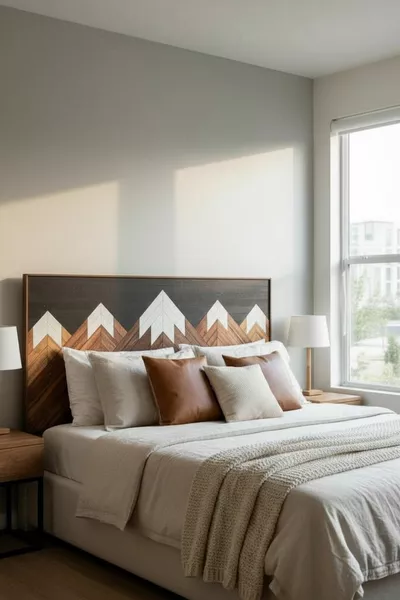 سرير خشبي مزدوج مع قاعدة ورأس سرير NORD PEAK