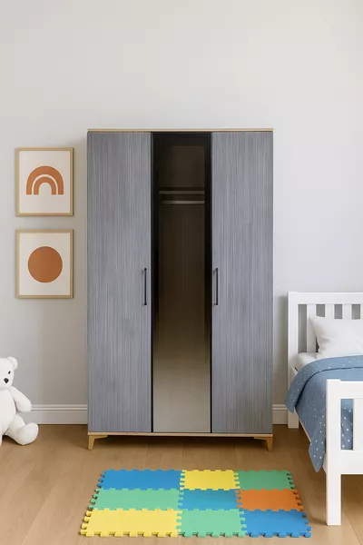 خزانة إيجه بثلاثة أبواب وأدراج | جودة MDF | تصميم عصري | أنيقة وعملية