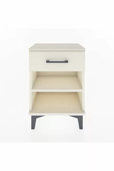 Arges Commode Single Shelf Single Drawer Moonstone-Moonstone