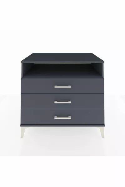 Kronos Şifonyer Tek Raflı 3 Çekmeceli  Antrasit-Antrasit