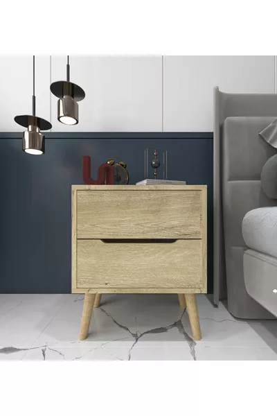 خزانة فلورا بطابقين وغرف نوم مع درجين لغرفة الأطفال خشب بلوط صفير