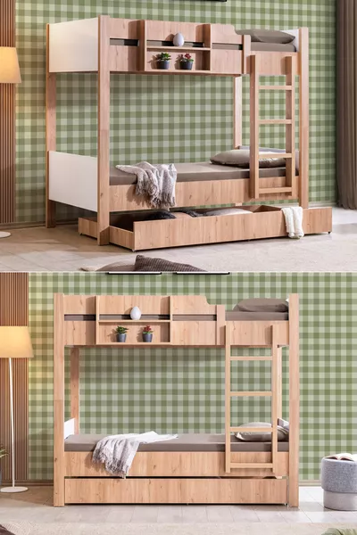 Ranza, Asya Yavrulu Ayrılabilir Ranza , Ceviz - Beyaz