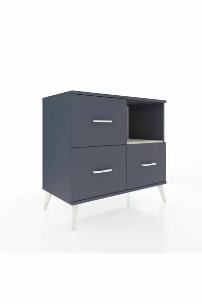 خزانة هايبرون بروفيل رف واحد و3 أدراج أنثراسايت-حجر رملي/أنثراسايت