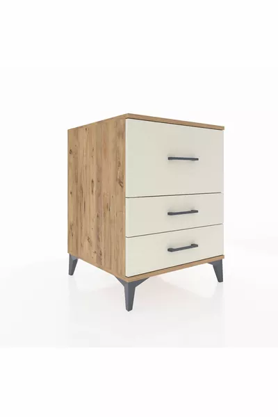 خزانة كرونوس 3 أدراج من خشب الصنوبر والرخام الآيتي