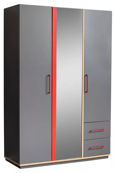 غرفة شباب أنتري - خزانة بثلاث أبواب، سرير، منضدة جانبية