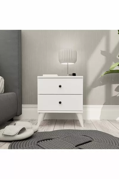 مساند جانبية مونَا 2 درج باللون الأبيض