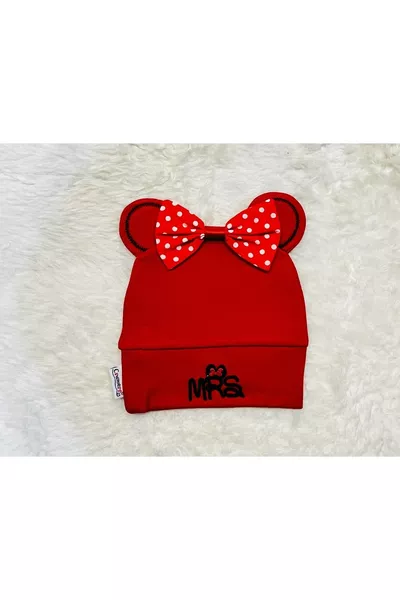 Black White Red Set of 3 Mickey Mouse Figurine Cotton Hats for Baby Girls and Boys