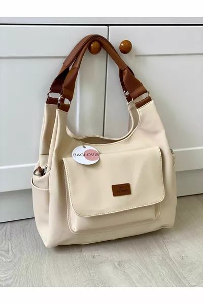 حقيبة كتف كبيرة فضفاضة مع جيوب كثيرة