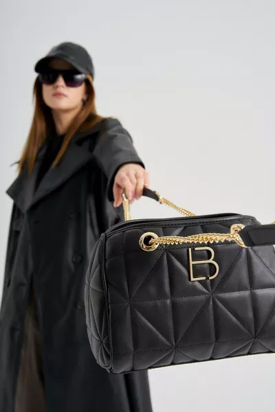 Quilted Pattern Women's Hand and Shoulder Bag