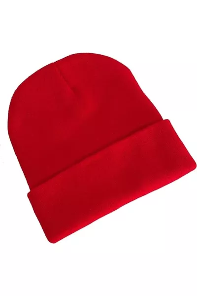 قبعة أساسية للجنسين باللون الأحمر
