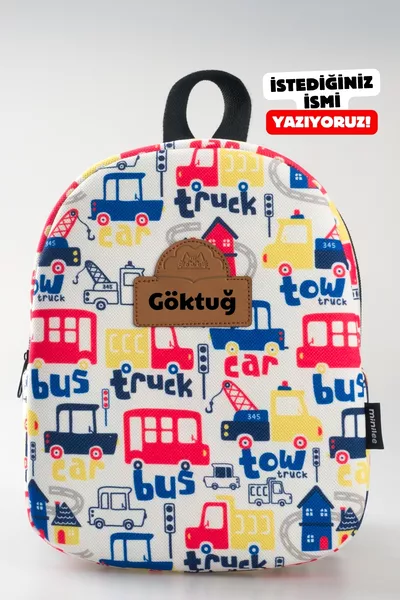 Personalized Name - Work Trucks 0-8 Years - Preschool, Kindergarten Kids' Backpack